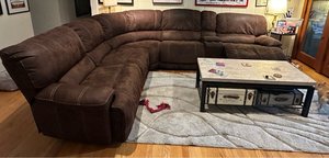 Photo of free Brown leather Sectional (Van Nuys)