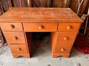 Photo of free Small hardwood maple desk (Off Summer St. near Richfield)
