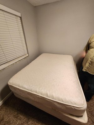 Photo of free Full mattress/box spring/bed rails (Near USF)