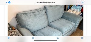 Photo of free Laura Ashley blue sofa (TW15)