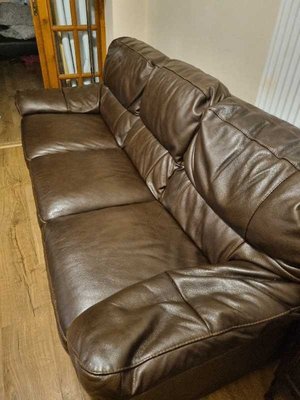 Photo of free 3 seater leather sofa (Birchanger CM23)