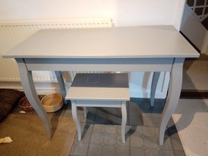 Photo of free Grey student desk and stool (Orton Goldhay)