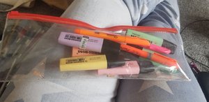 Photo of free Clear pencil case with working highlighters (Seaside BN22)