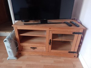 Photo of free Pine TV stand with cupboard/drawer (Ludlow SY8)