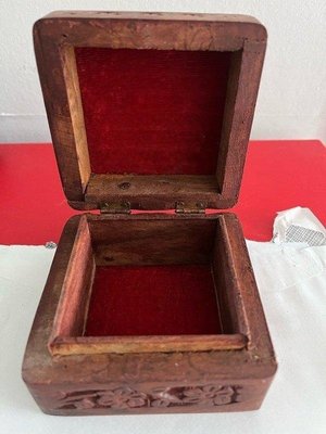 Photo of free Small carved wood trinkets box (Littlehampton, Beaumont park)