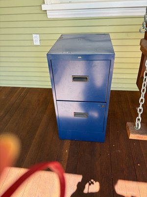 Photo of free 2 drawer metal cabinet (4458 pampas Ave oakland)