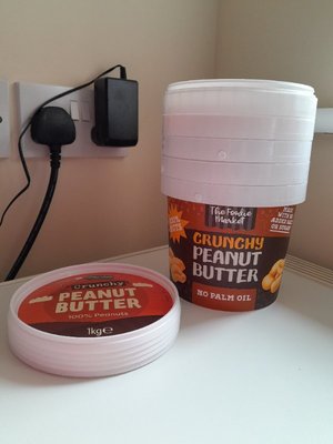 Photo of free 1kg peanut butter tubs with lids (Barnard's Green WR14)