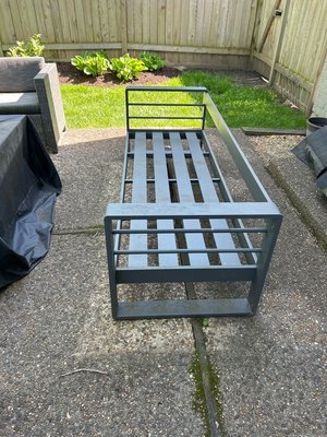 Photo of free 76” metal outdoor couch frame (Highland Park, IL)