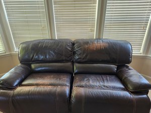 Photo of free Leather electric reclining couch (Warrenton)