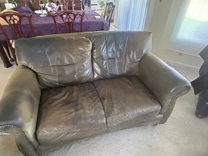 Photo of free All leather love seat sofa (Buffalo Grove, Il)