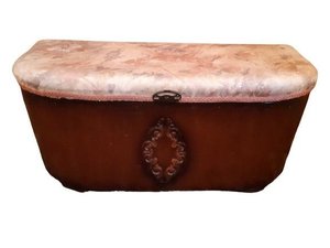 Photo of free Vintage Wooden Ottoman Storage Box - bow fronted (Cromford DE4)