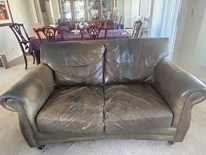 Photo of free All leather love seat sofa (Buffalo Grove, Il)