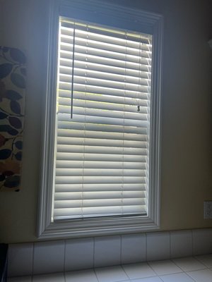 Photo of free White Faux wood blinds (East Roseville)