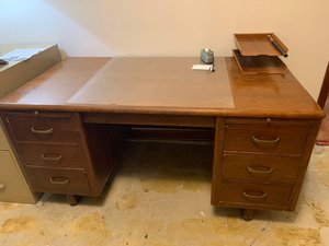 Photo of free Mid-Century Wooden Desk (Camp Hill/Mechanicsburg area)