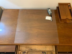 Photo of free Mid-Century Wooden Desk (Camp Hill/Mechanicsburg area)