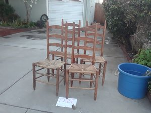 Photo of free 4 vintage ladder back chairs. They (Bascom/Moorpark)