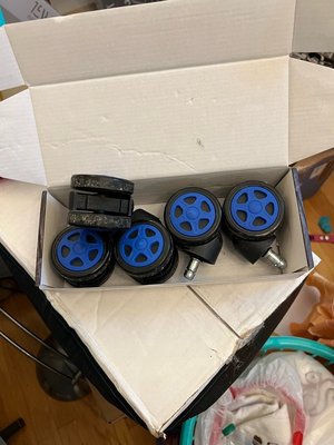 Photo of free 5 cheap office chair wheels (By Triangle Town Center)