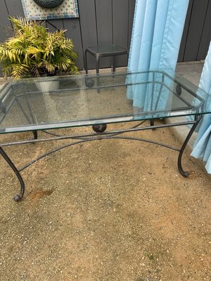 Photo of free Rod iron and glass coffee table (North Clairemont)
