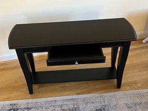 Photo of free Black wood console table - 48” (Chestnut Hill - Gmntwn Ave)