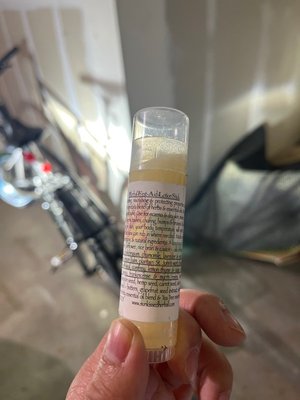 Photo of free herbal first aid lotion stick (California St and San Antonio)