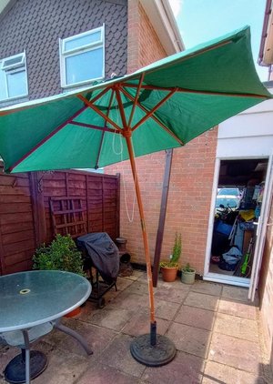 Photo of free Garden parasol and base (Romsey, SO51)