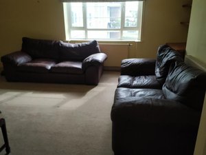 Photo of free 2 beautiful brown leather sofas (N3)