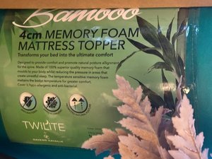 Photo of free 1 Bamboo memory foam mattress topper (Monkwick CO2)