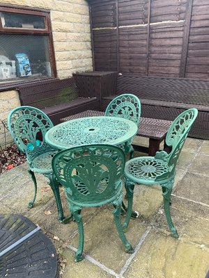 Photo of free Lightweight Cast metal garden and 4 chairs (Buxton Central SK17)