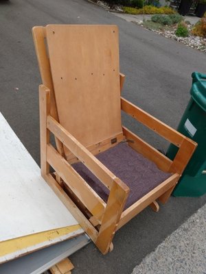 Photo of free Wooden rocking chair (Off Baseline Rd. & Clyde Ave.)