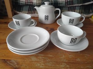 Photo of free Teapot, tea cups and saucers (3) (Woodley RG5)