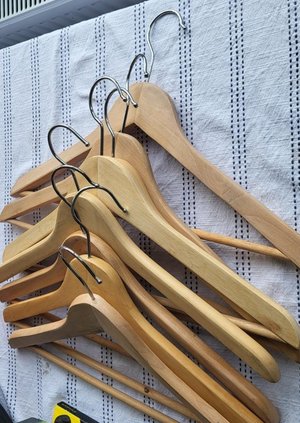 Photo of free Wooden coat hangers (S8 Meadowhead)