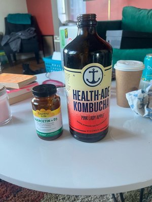 Photo of free Small amber and blue glass bottles (Queen Anne)