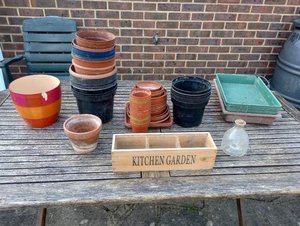 Photo of free Various pots, drip trays and seedling trays (Ware SG12)