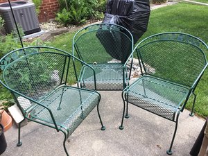 Photo of free Three Metal Patio Chairs (South Sterling Heights)