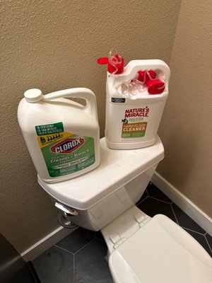Photo of free cleaning supplies (Uptown Oakland)