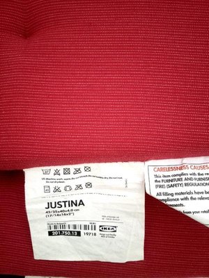 Photo of free 2 cherry -red IKEA seat pads (Bellevue EH7)