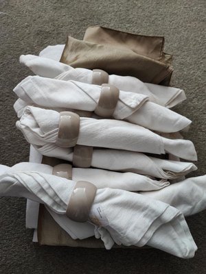 Photo of free White table cloth and napkins (WR4 Worcester)