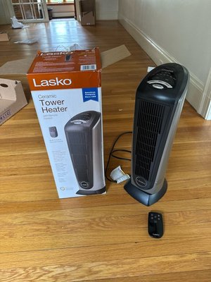 Photo of free Lasso ceramic tower heater (Hillcrest Rd Belmont)