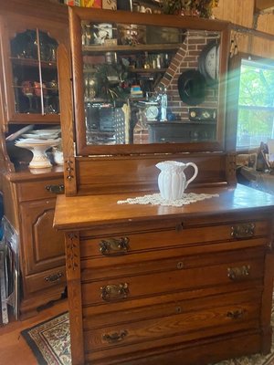 Photo of free antique farm house dresser (5800 Redmond st brooklyn park)