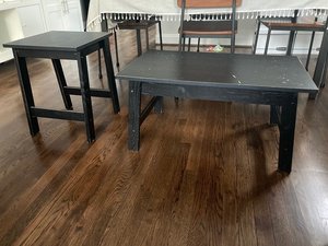 Photo of free Black coffee table and side table (Queens Chapel NE DC)