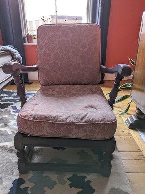Photo of free Mauve wooden chair with pink cushions (Heeley Green S2)