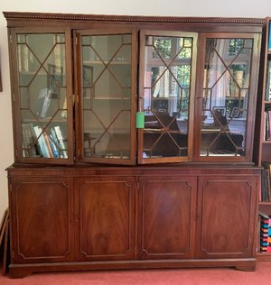 Photo of free Large glazed mahogany bookcase (Chad Valley B15)