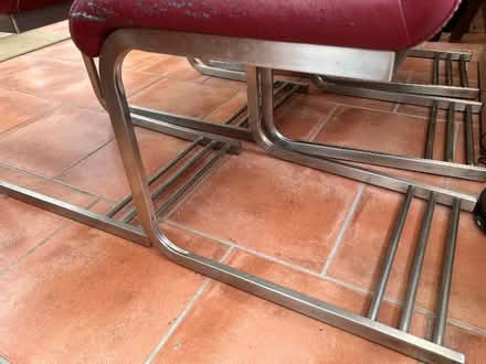 Photo of free 6 satin stainless steel chairs (Brackley NN13)