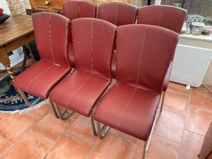 Photo of free 6 satin stainless steel chairs (Brackley NN13)