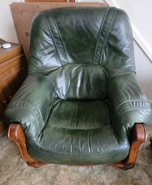 Photo of free Dark Green leather 3 piece sofa set (Selsdon CR2)