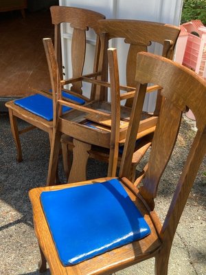 Photo of free CURB ALERT! 4 oak dining chairs (Plymouth)