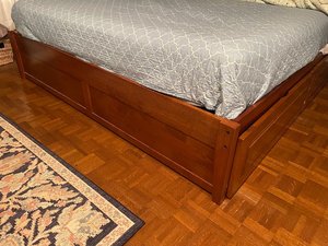 Photo of free Wood king platform bed frame (South St Louis City)
