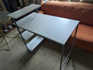Photo of free White table with shelves (20017)