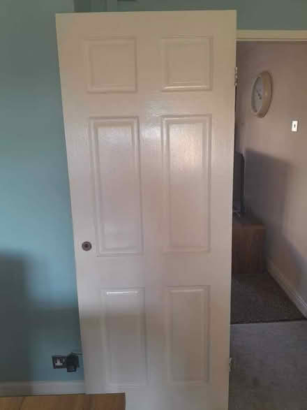 Photo of free Doors, 2 white panelled, standard sized (Blakenall WS3)