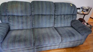 Photo of free Blue Lazyboy sofa (Charlotte)